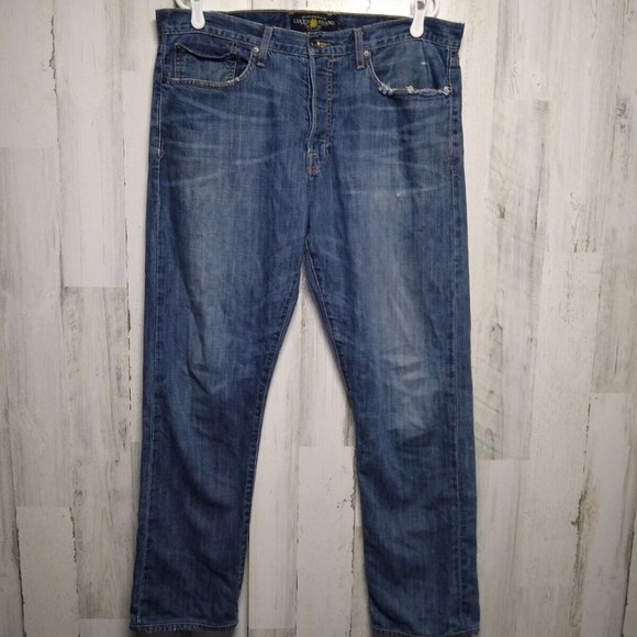 Lucky Brand Other - Lucky Brand Jeans 36x32 Blue 121 Heritage Slim Straight Medium Wash Distressed